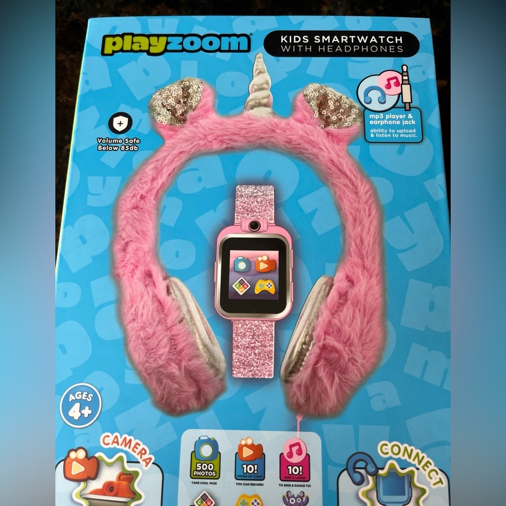 Playzoom Unisex Kids Pink Silicone Strap Smartwatch 42 mm NIB
